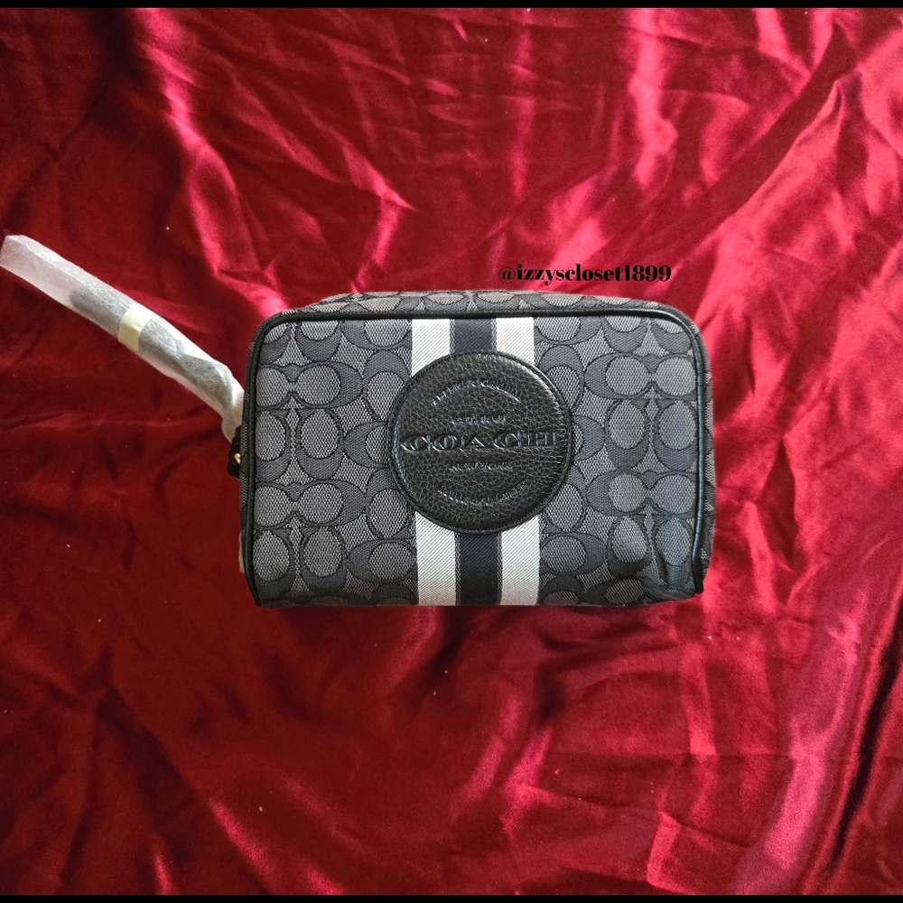 Coach Dempsey Boxy Cosmetic Bag in grey